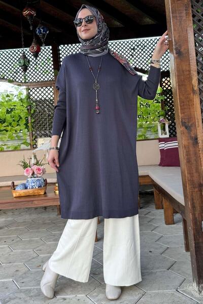 Rabia Şamlı Anthracite Dora Knitwear Tunic