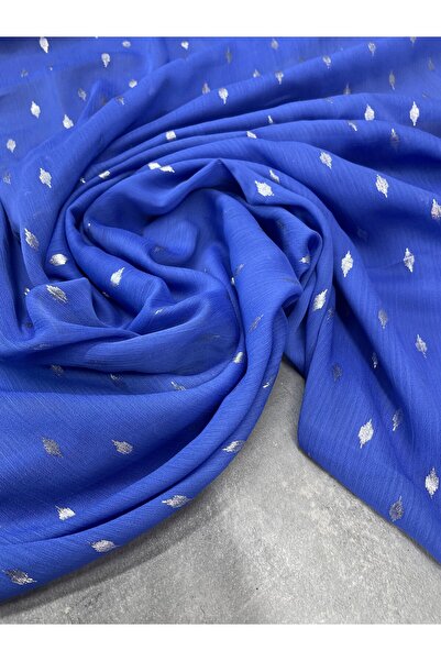 ipekkumaş Το ύφασμα σιφόν μπλε απλό γκλίτερ φόρεμα πωλείται σε τεμάχια 1 τεμά...