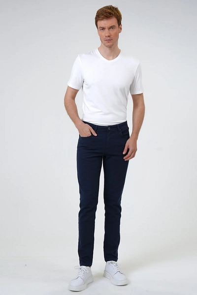 SÜVARİ Slim Fit Dobby Patterned Full Cotton Pants