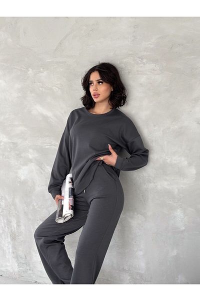 Pimody Σετ Γυναικεία Φόρμα Καπνιστή - Ροζ, Modal Thick, Oys Fabric