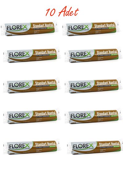 RNL04 Florex 10 Roll Hantal - Black Trash Bag, C Fold - 507B