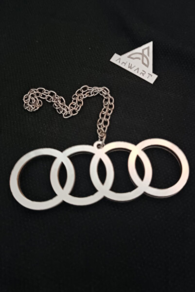 AHWART Audi Araba Dikiz Aynası Süsü Audi Logosu KROM Pleksi Araba Süsü