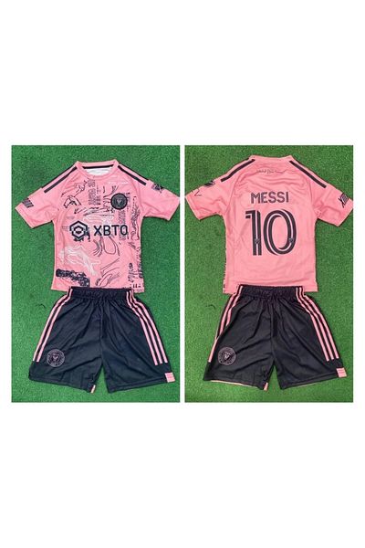 gran coupe İnter Miami Messi Pink Concept de design personalizat cu pantaloni scurți Tricou pentru copii roz TRKY 408,