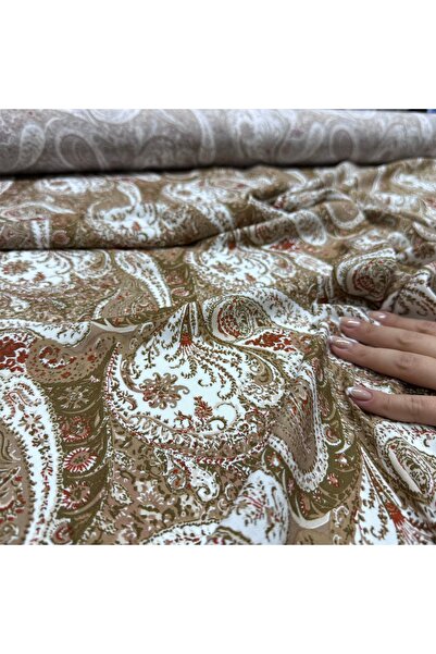 Yaren Ülker İthal Viskon Kumaş Çift En Şal Desen %100 Pamuk Dökümlü