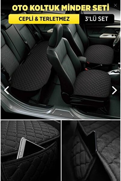 MOPS Pernă de scaun auto nouă cu țesătură groasă și broderie neagră - Set de ...