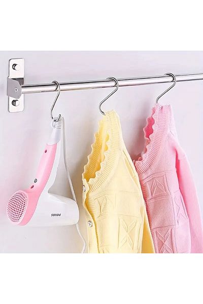 VENON 10Pcs Practical Hanging Chrome Color Metal, S, Es, Bathroom and Iron Hook