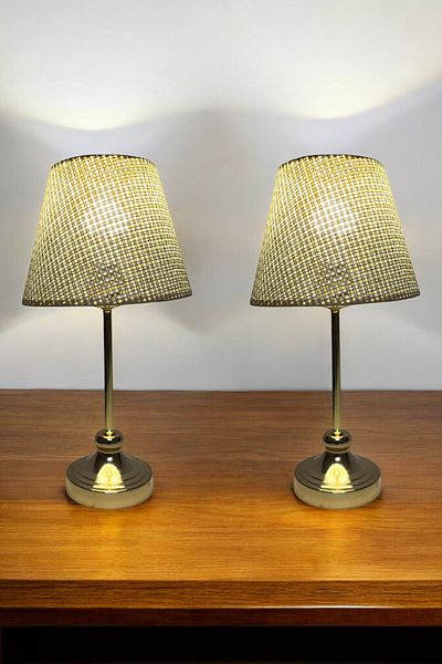 Göksu Lighting Rattan Model Conical Night and Table Lamps