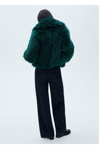 MANGO Woman Klapalı Kürk Görünümlü Palto