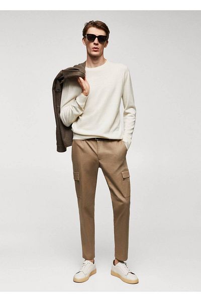 MANGO Man Βαμβακερό παντελόνι Cargo Slim Cut