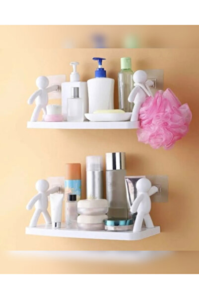abnturk Yapışkanlı Rambo Etejer Mutfak Rafı Banyo Rafı Çok Amaçlı Raf Adamlı ...