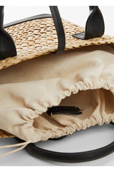 MANGO Woman Doğal lifli sepet çanta