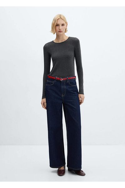 MANGO Woman T-shirt με στρογγυλή λαιμόκοψη
