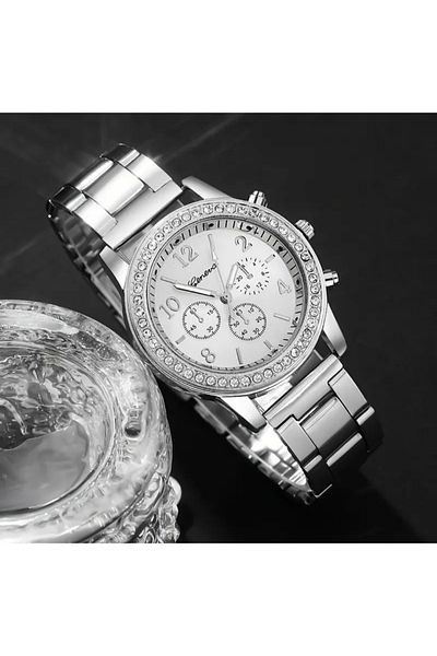 stainless steell Vip Stylish Zircon Stone Embroidered Quartz Watch