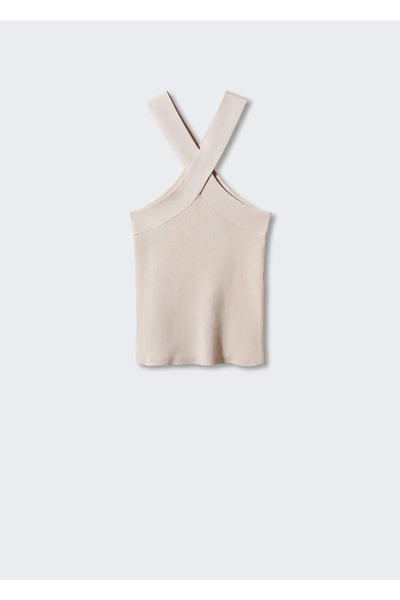 MANGO Woman Πλεκτή μπλούζα με λαιμόκοψη