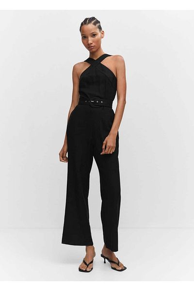 MANGO Woman Jumpsuit mit Neckholderkragen und Taille