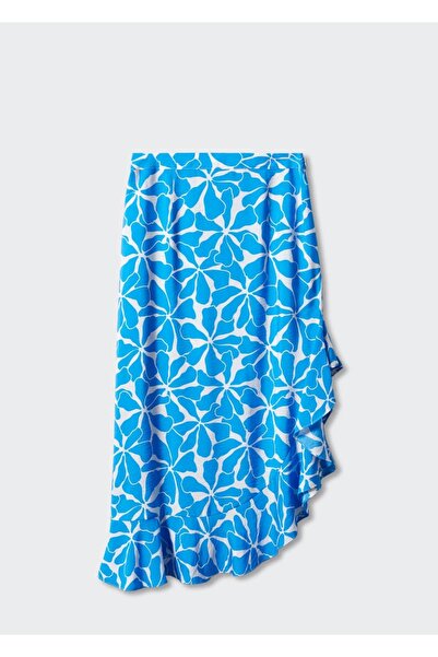 MANGO Woman Desenli asimetrik etek