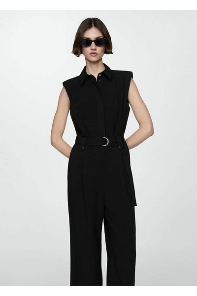 MANGO Woman Pantaloni cu centura si pixuri