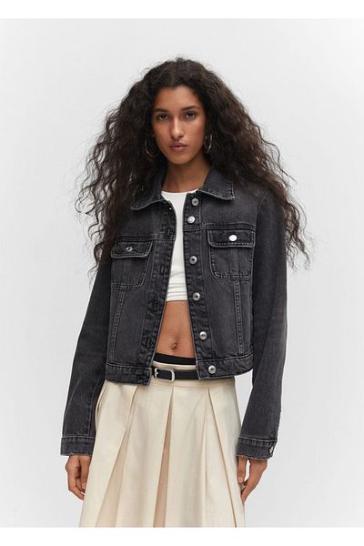 MANGO Woman Denim coat with pockets
