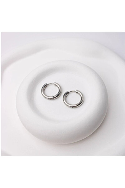 Set Stainless Steel Antiallergic (1 Pair) Hoop Earrings (Thickness: 1.6mm)
