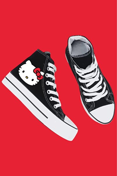 ELİTE STEP Pantofi sport cu talpă groasă cu șireturi înalte Hello Kitty