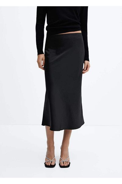 MANGO Woman Spódnica midi z satyny