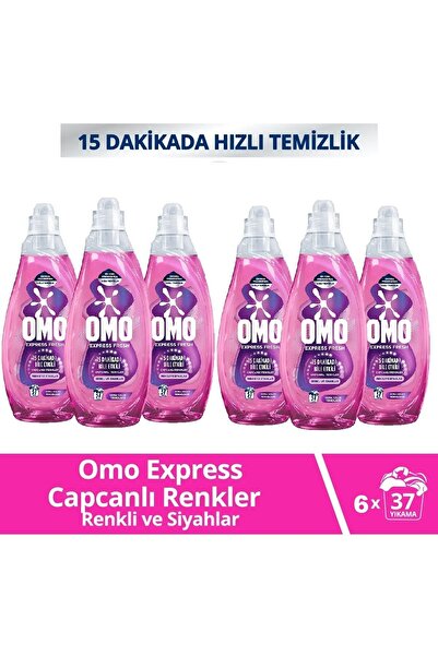 Omo Express Renkli & Siyahlar Sıvı Çamaşır Deterjanı 6 x 1480 ML