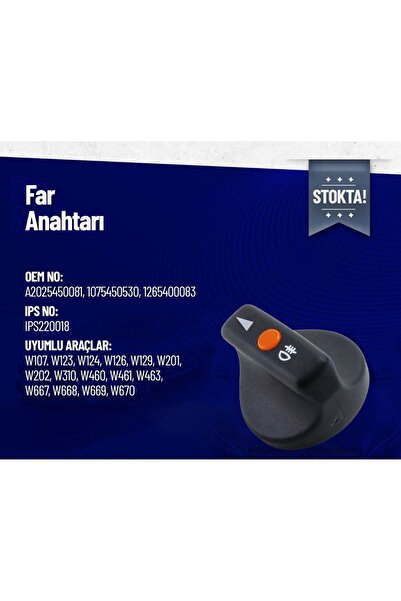 iparsan Far açma anahtar plastiği W124/201/202/126/123/129