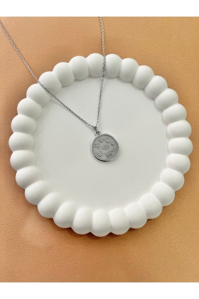 Alexis Carrel Women's Silver Color Retro Luck Necklace