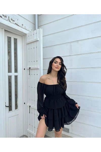 Mekafashion Rochie din șifon cu volan în straturi - 2831 761