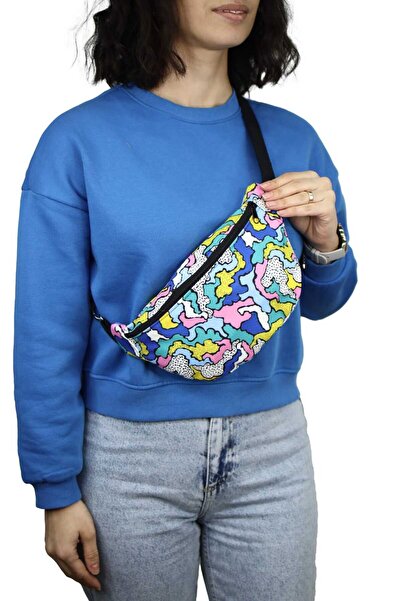 BUSRAKAZANCDESİGN Renkli Kadın Bel Ve Çapraz Omuz Çanta, Free Bag, Göğüs Seya...