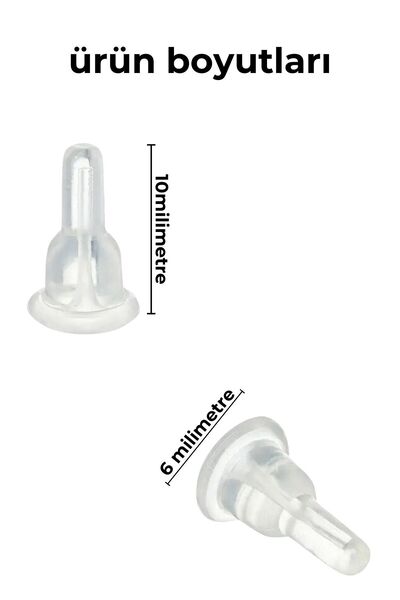 thecolourfully Silikon Küpe Arkalığı 100 Adet, Koruyucu Model