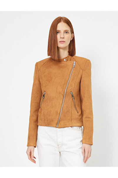 Koton Kadın Kahve Süet Görünümlü Mont 0YAK23886EW