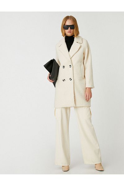 Koton Double Breasted Buttoned Cashmere Coat