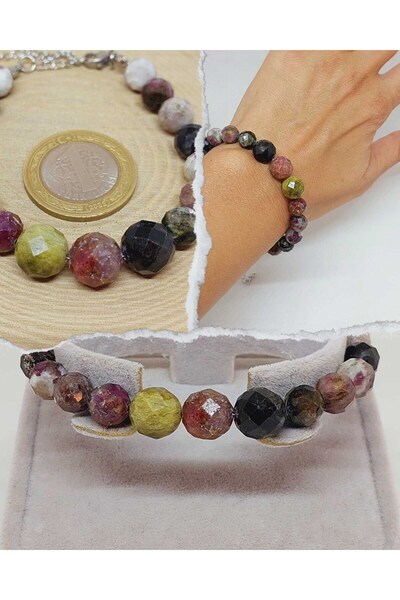 Yasamtohumu Гривна с турмалинов камък Shining Stars Series, смесени цветове