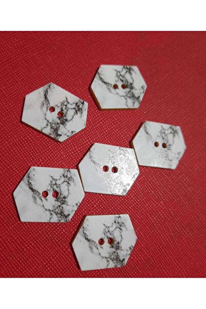 Beyna 2.5 cm White & Coffee Color Asymmetrical Knob - Mixed with Two Holes 1 ...