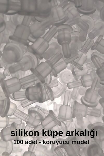 thecolourfully Silikon Küpe Arkalığı 100 Adet, Koruyucu Model