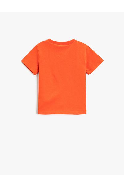 Koton Summer Themed Printed Short Sleeve T-Shirt Cotton