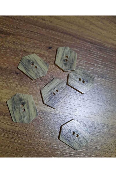 Beyna زر غير متماثل باللونين البيج والبني مقاس 2.5 سم - فتحتين، 6 قطع، عبوة و...