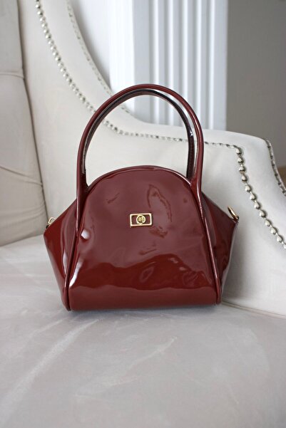 mossi Bordo Rugan Suni Deri Kadın Mini El Ve Omuz Çantası