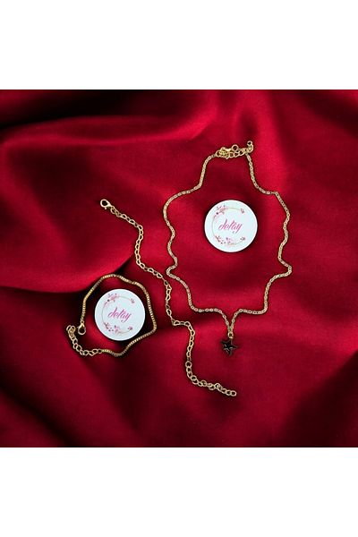 Detay Set of 2 Star Necklace and Bracelet