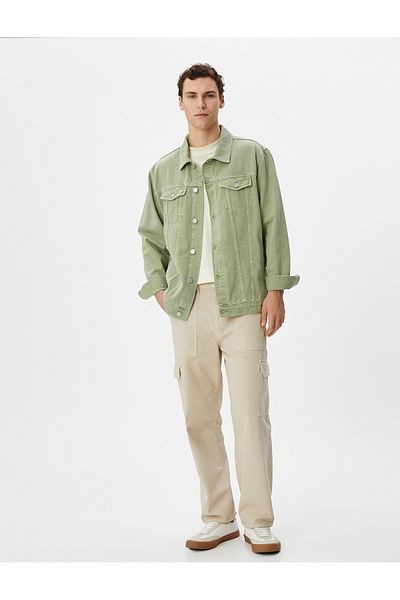 Koton Denim Jacket Classic Collar Pocket Detailed Buttoned
