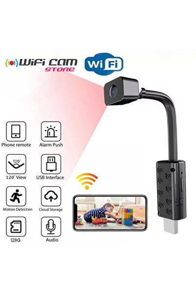 WİFİCAM Wifi Usb Kamera Esnek Tasarım Canlı Izleme Sd Karta Kayıt (ŞARJLI DEĞ...