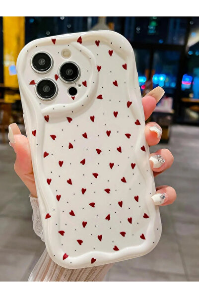 KVK PRİVACY Apple İphone 12 Pro Max Uyumlu Kılıf Kırmızı Aşk Kalp Darbelere Dayanıklı Yumuşak Slikon Kapak