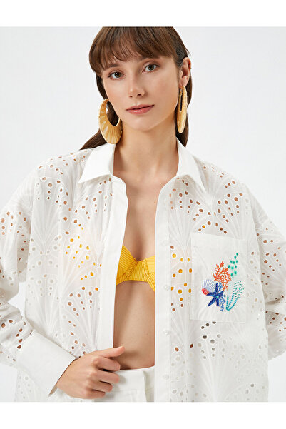 Koton X Şahika Ercümen - Cămaşă cu mânecă lungă brodată cu fisto