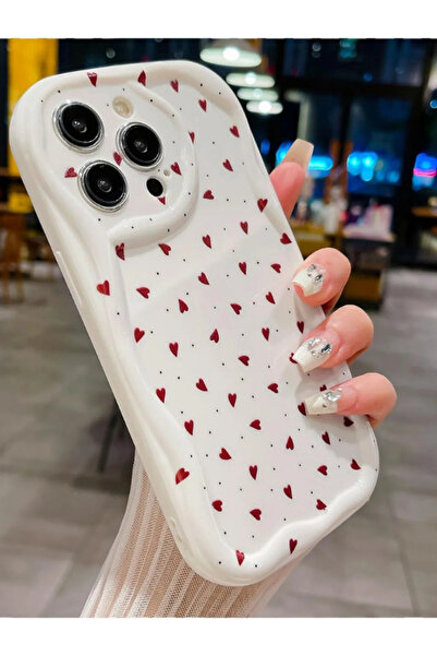 KVK PRİVACY Apple İphone 12 Pro Max Uyumlu Kılıf Kırmızı Aşk Kalp Darbelere Dayanıklı Yumuşak Slikon Kapak