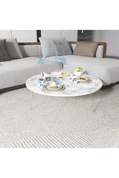 İLİNA Klasik Yuvarlak Katlanabilir Ayaklı Hamur Açma Yer Sofrası