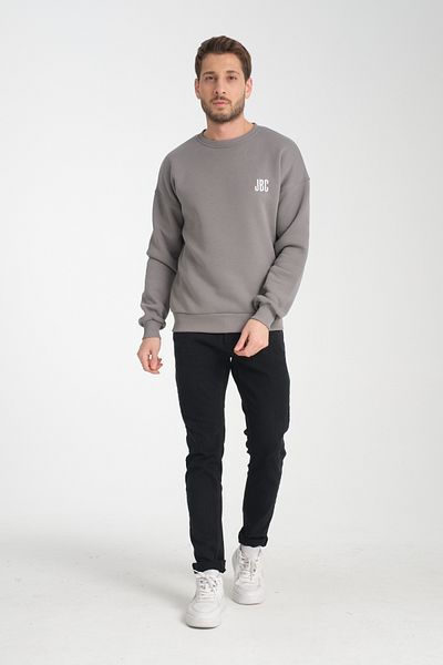 JBC Crew Neck Embroidered Oversize Raster Basic Men's Sweatshirt