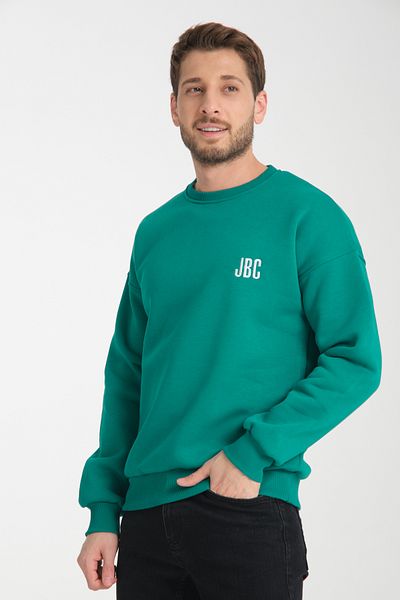 JBC Crew Neck Embroidered Oversize Raster Basic Men's Sweatshirt