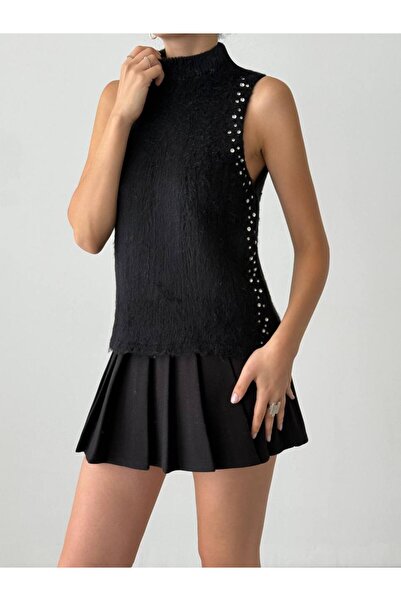 Arestill Kolsuz, Parlak taşlı,  Yumuşak triko, Bluz