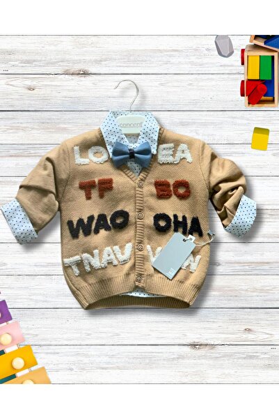 YusGos Baby Boy Monthly Cardigan Shirt Pants and Embroidered Suit with Bow Tie